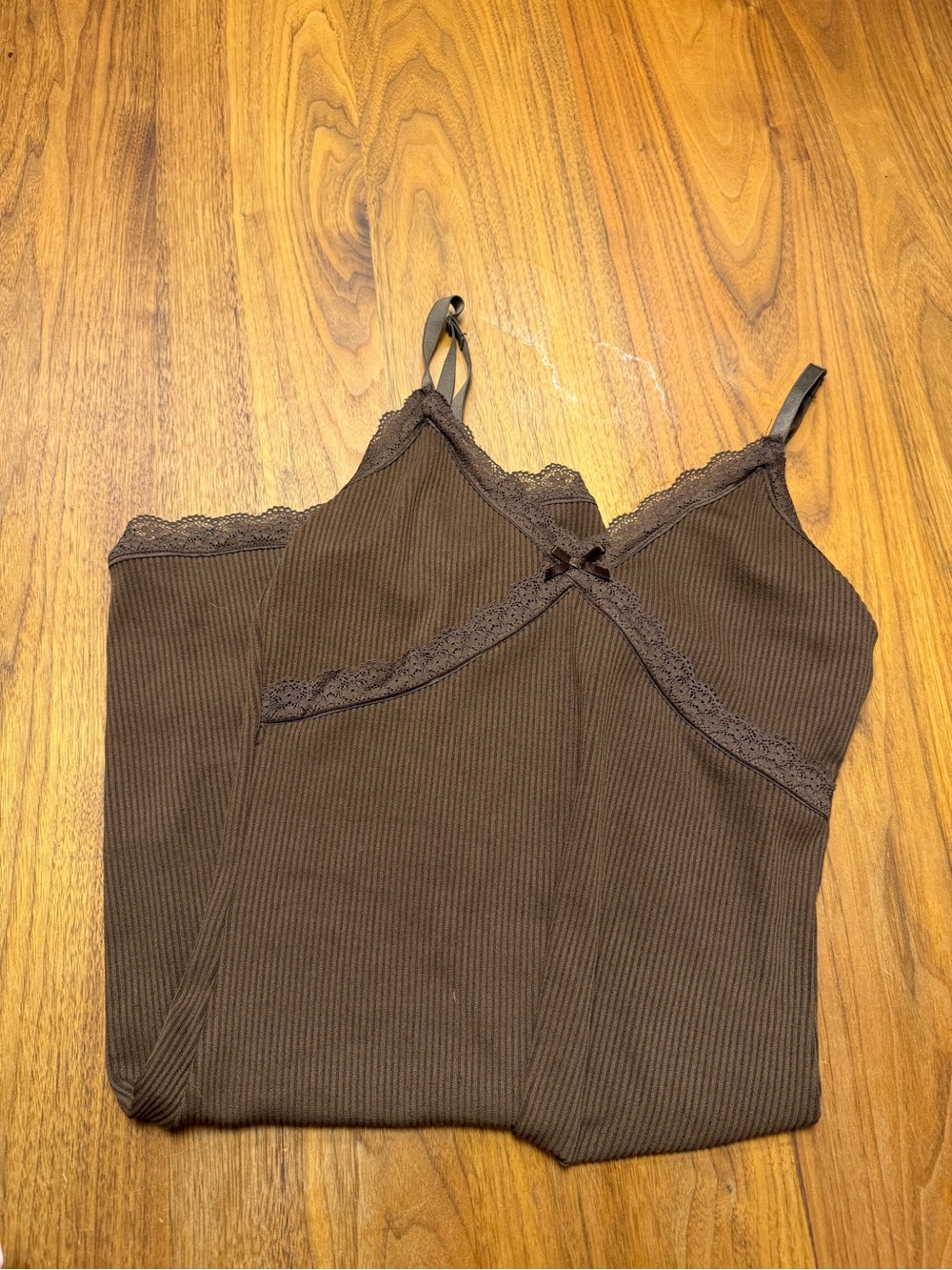 Women’s Brown Lace-Trim Camisole babydoll dress
